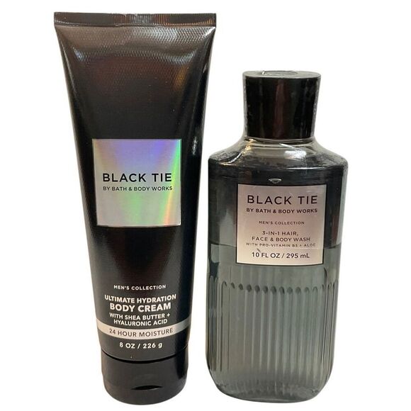 Bath and Body Works Men’s BLACK TIE 2 Piece Set - Picture 1 of 4
